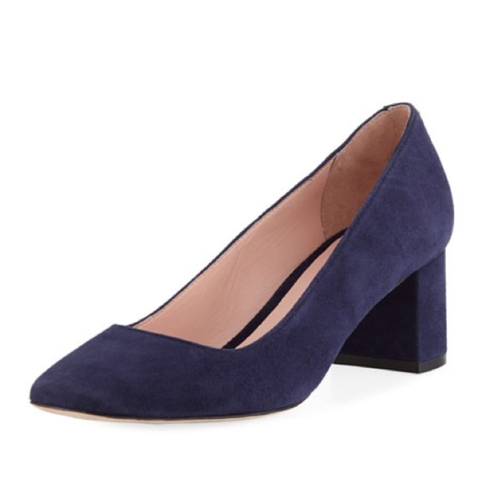 Kate Spade New York Kylah Navy Blue Suede Block Heel Pump NWOT